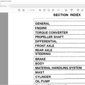 Toyota Forklift 5FGC18-30 5FDC18-30 Repair Manual - PDF DOWNLOAD