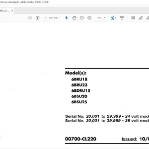 Toyota Forklift 6BRU18 6BRU23 6BDRU15 6BSU20 6BSU25 Service Manual PDF