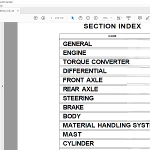 Toyota Forklift 6FGCU15-30 Service Manual - PDF DOWNLOAD