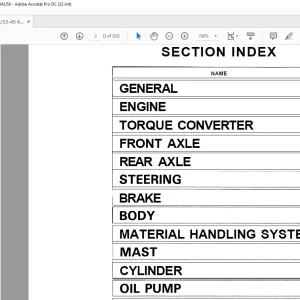 Toyota Forklift 6FGU33-45 6FDU33-45 6FGAU50 6FDAU50 Service Manual PDF