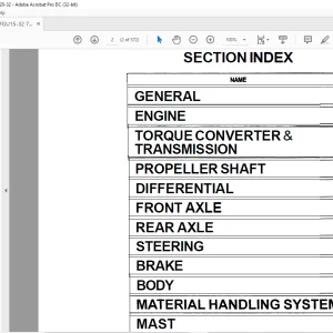 Toyota Forklift 7FGU15-32 7FDU15-32 & 7FGCU20-32 Repair Manual PDF