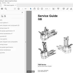 Toyota Forklift 7SM Series Service Manual 551390AT - PDF DOWNLOAD