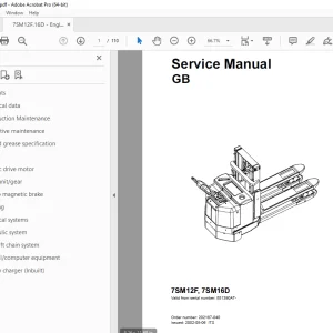 Toyota Forklift 7SM12F 7SM16D Service Manual - PDF DOWNLOAD