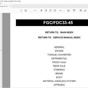 Toyota Forklift FGC33-45 FDC33-45 Service Manual - PDF DOWNLOAD