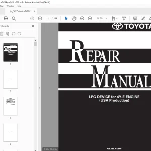 Toyota Forklift LPG DEVICE for 4Y-E ENGINE 8FGU15-32 8FGCU20-32, 8FGCU15-18 series & 8FGCSU20 Repair Manual  - PDF DOWNLOAD