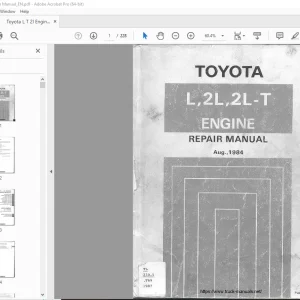 Toyota L 2L 2L-T Engine Repair Manual - PDF DOWNLOAD