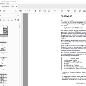 Toyota LEXUS FZJ80 Series Repair Manual - PDF DOWNLOAD