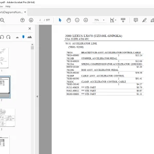 Toyota LEXUS LX 470 2000 Parts Manual - PDF DOWNLOAD