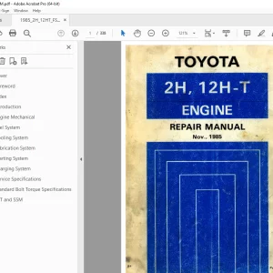 Toyota Land Cruiser 1985 2H 12H-T Engine Repair Manual - PDF DOWNLOAD