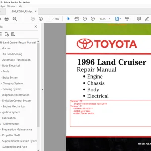 Toyota Land Cruiser 1996 FZJ80 Repair Manual - PDF DOWNLOAD