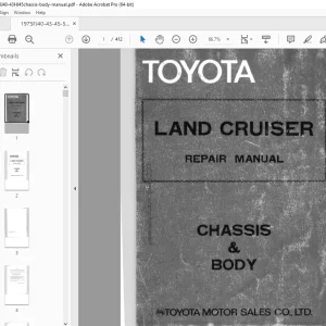 Toyota Land Cruiser 2F & B & H Engine Chassis & Body Repair Manual - PDF