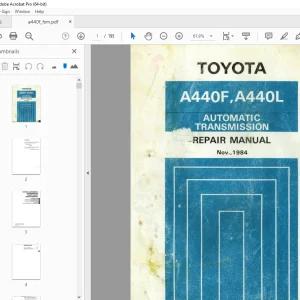 Toyota Land Cruiser A440F A440L Automatic Transmission Repair Manual PDF