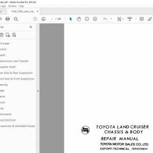 Toyota Land Cruiser FJ40 Chassis & Body Repair Manual - PDF DOWNLOAD