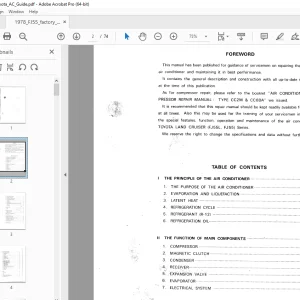 Toyota Land Cruiser FJ55 FJ55L AC Compressor Repair Manual PDF