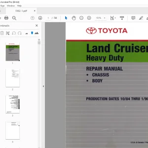 Toyota Land Cruiser FJ62-1 Chassis & Body Repair Manual PDF