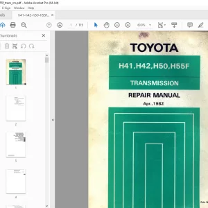 Toyota Land Cruiser H41 H42 H50 H55F Transmission Repair Manual PDF