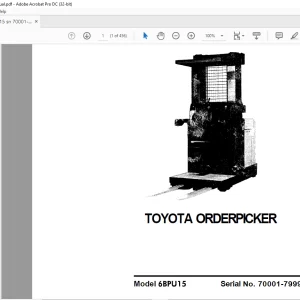 Toyota Orderpicker 6BPU15 Service Manual SN 70001-79999 - PDF DOWNLOAD