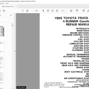 Toyota Truck 1985 & 4-Runner Gasoline Repair Manual - PDF DOWNLOAD