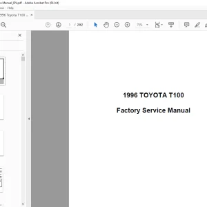 Toyota Truck 1996 T100 Factory Service Manual - PDF DOWNLOAD