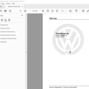 Volkswagen Polo 1995 Maintenace Manual - PDF DOWNLOAD