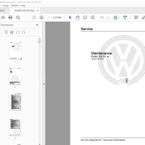 Volkswagen Polo 2010 Maintenance Manual - PDF DOWNLOAD