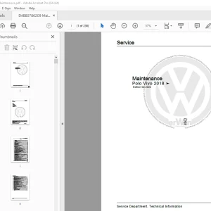 Volkswagen Polo Vivo 2018 Maintenance Manual - PDF DOWNLOAD