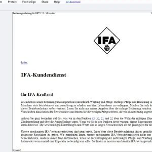 1951 MZ RFT 125 - Miraculis Bedienungsanleitung - PDF DOWNLOAD
