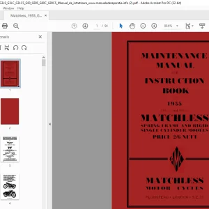 1955 MATCHLESS 350 G3L G3LS G3LC G3LCS 500 G80 G80S G80C G80CS MAINTENANCE MANUAL