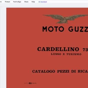 1958 Moto Guzzi Cardellino 73cc Catalogo Pezzi Di Ricambio - PDF DOWNLOAD
