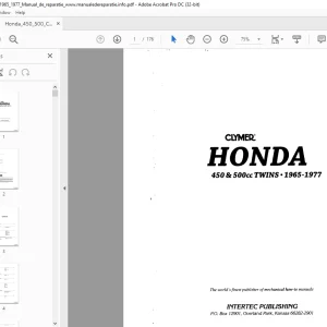 1965-1977 Honda 450 & 500cc TWINS Service Manual - PDF DOWNLOAD
