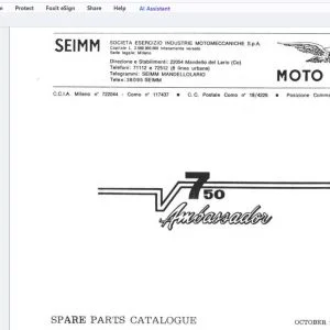 1970 Moto Guzzi V750 Ambassador Parts Manual - PDF DOWNLOAD