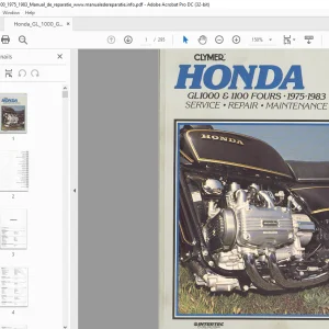 1975-1983 Honda GL1000 & 1100 FOURS  Repair Maintenance Manual  - PDF DOWNLOAD