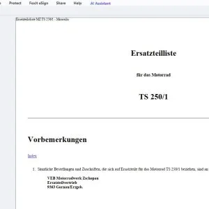 1976 MZ TS 250/1 Miraculis Ersatzteilliste - PDF DOWNLOAD