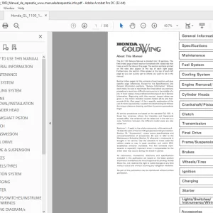 1980-1983 Honda GL1100 Service Manual  - PDF DOWNLOAD