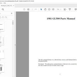 1981 HONDA GL500 PARTS Manual - PDF DOWNLOAD
