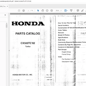1982 HONDA CX500 TURBO Parts Manual - PDF DOWNLOAD