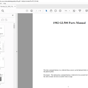 1982 HONDA GL500 PARTS Manual - PDF DOWNLOAD