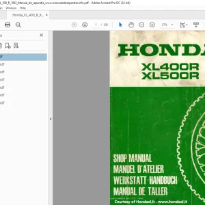 1982 Honda XL400R XL500·R Shop Manual -  PDF DOWNLOAD