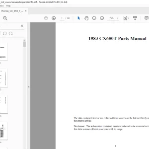 1983 HONDA CX650T PARTS Manual - PDF DOWNLOAD