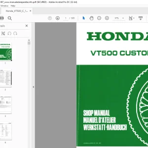 1983 Honda VT500 Custom WERKSTATT-HANDBUCH - PDF DOWNLOAD