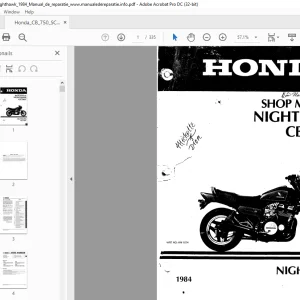 1984 Honda CB750SC NIGHTHAWK Shop Manual - PDF DOWNLOAD