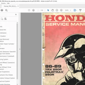 1986-1989 Honda TRX-250R FOURTRAX 250R Service Manual PDF