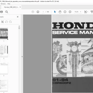 1991-1994 Honda CBR600F2 Service Manual - PDF DOWNLOAD