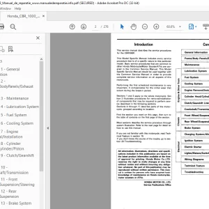 1993 Honda CBR1000F Service Manual - PDF DOWNLOAD