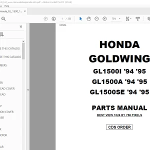 1994-1995 Honda GL1500I GL1500A GL1500SE PARTS MANUAL