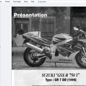 1996-1998 Suzuki GSX-R 750 T Srad Manuel de réparation de service - PDF DOWNLOAD
