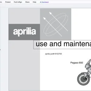 1996 Aprilia Pegaso 650 Use & Maintenance Manual - PDF DOWNLOAD