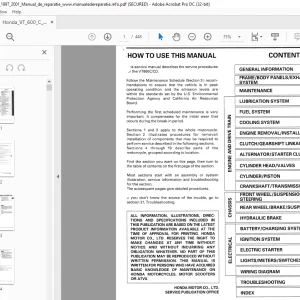 1997-2001 Honda VT600C/VT600CD Service Manual -  PDF DOWNLOAD