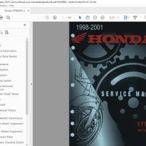 1998-2001 Honda VFR800FI Interceptor Service Manual - PDF