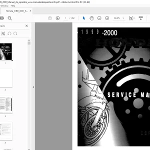 1999-2000 Honda CBR 600F4 Service Manual - PDF DOWNLOAD